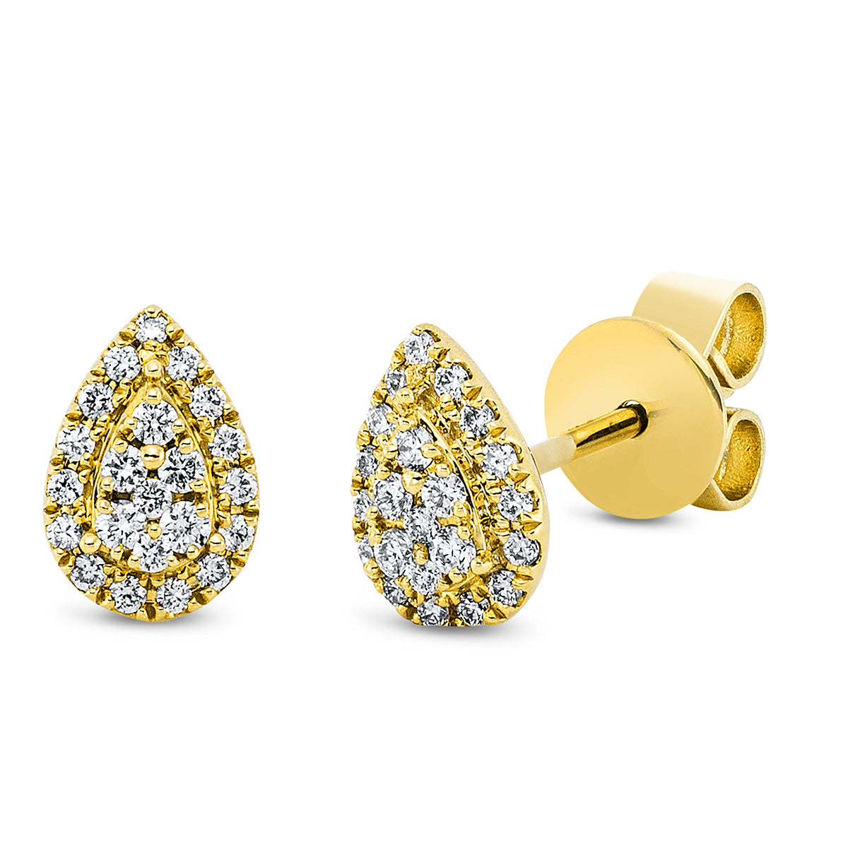 diamond full cut  illusion classic studs in yellow gold