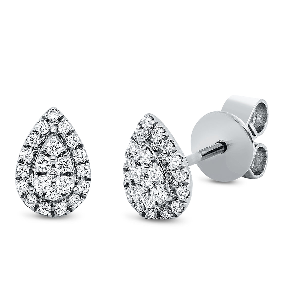 diamond full cut  illusion classic studs in white gold