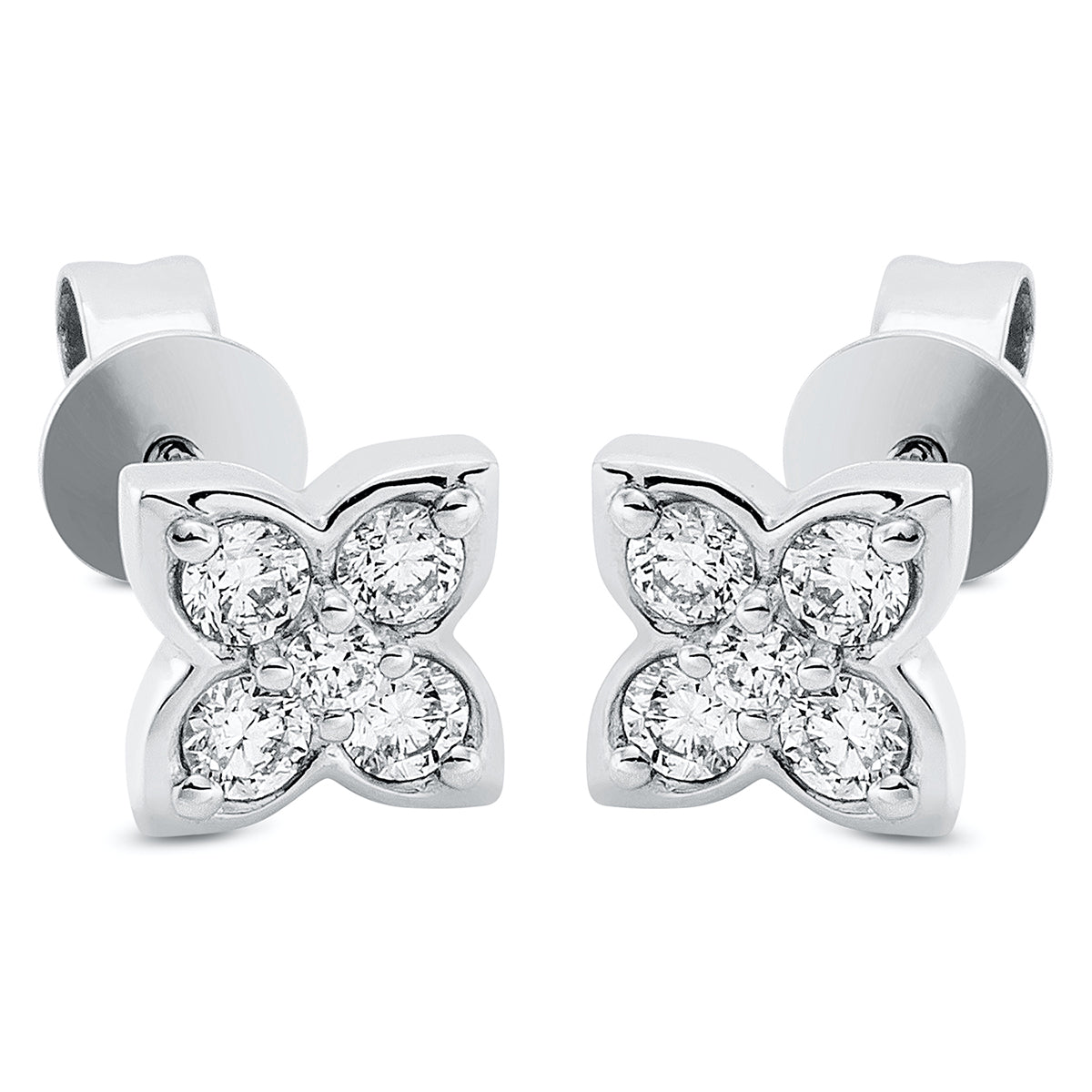 diamond full cut  modern woman studs in white gold