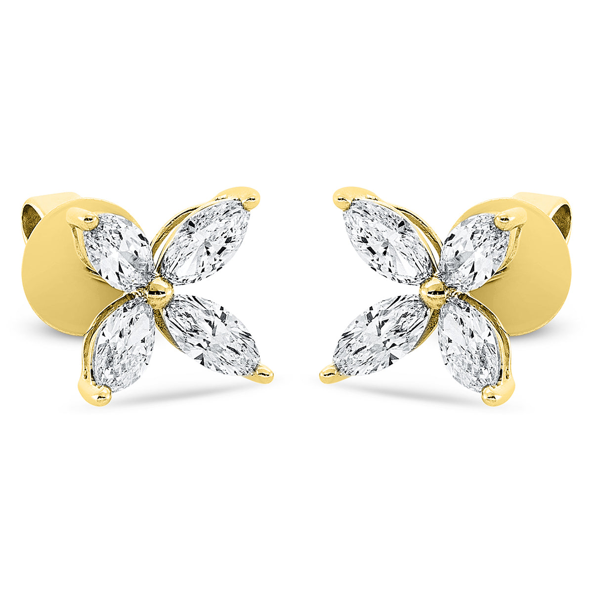 marquise  exclusive studs in yellow gold