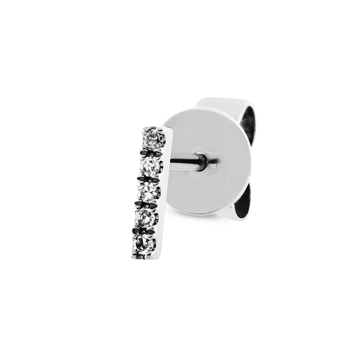 diamond single cut  modern woman studs in white gold