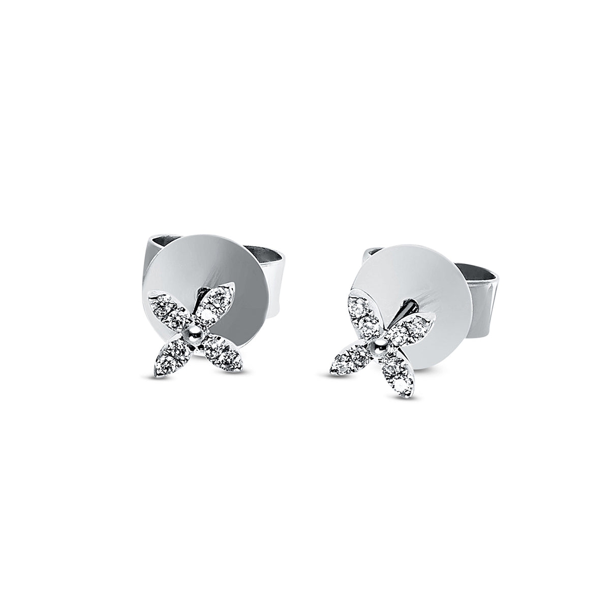 diamond full cut  modern woman studs in white gold