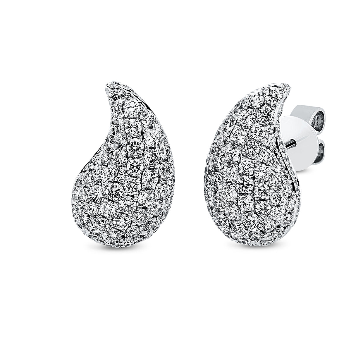 diamond full cut  pavé studs in white gold