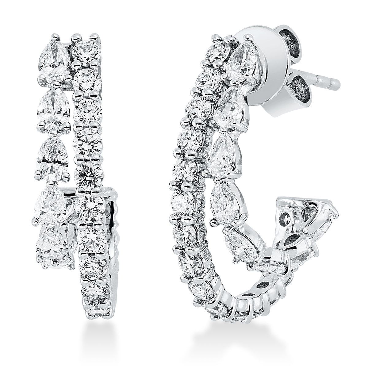 diamond full cut  modern woman studs in white gold