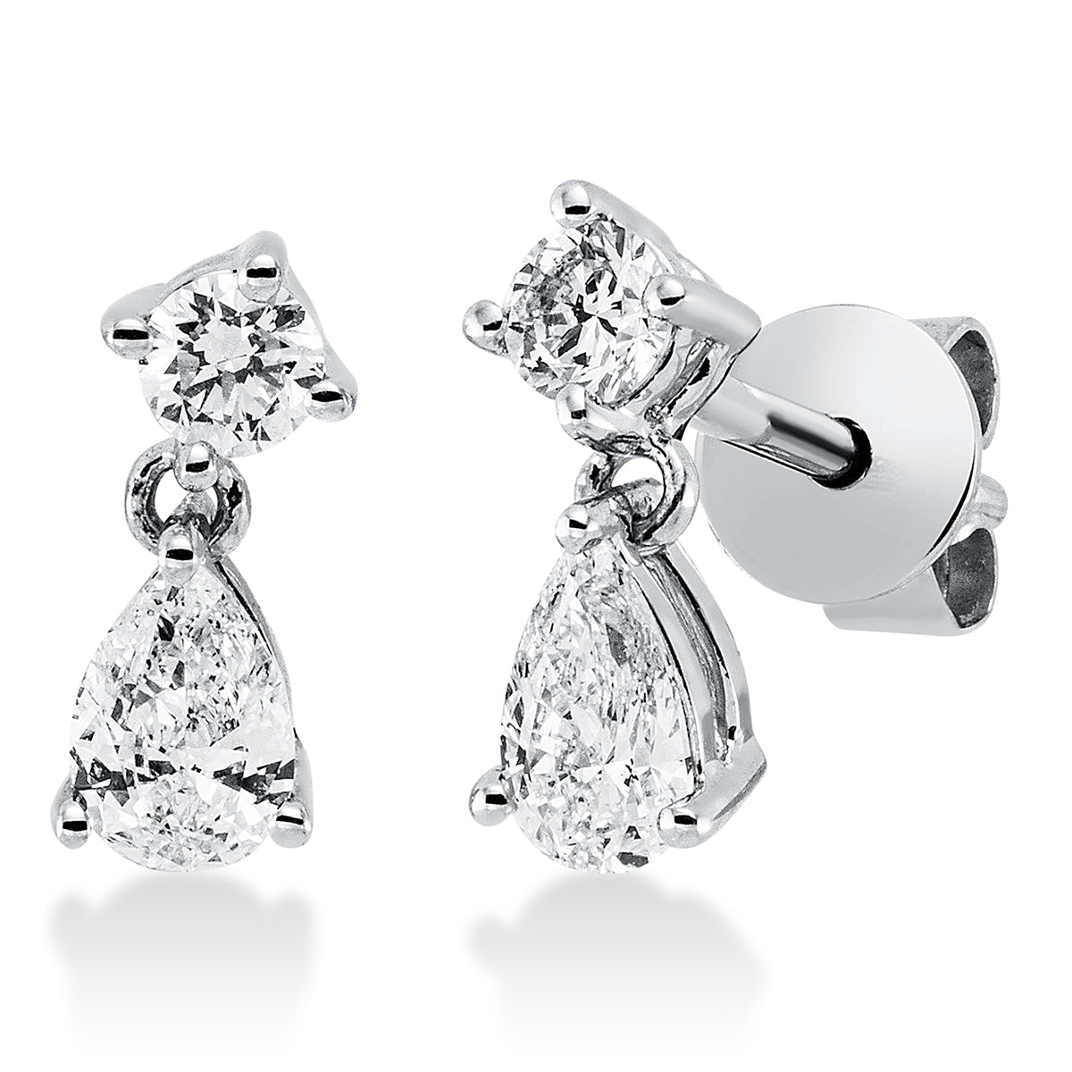diamond full cut  modern woman earrings in white gold