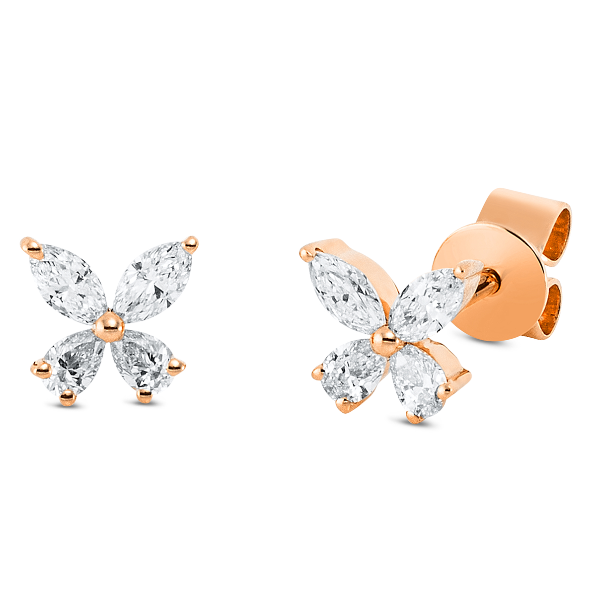 marquise  modern woman studs in red gold