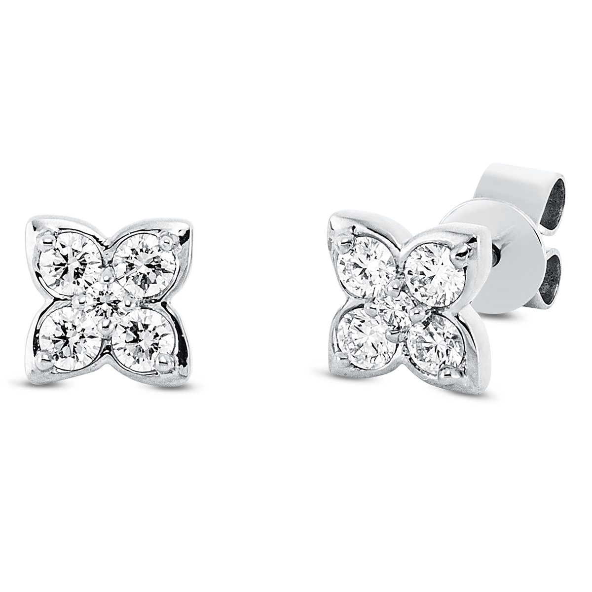 diamond full cut  modern woman studs in white gold