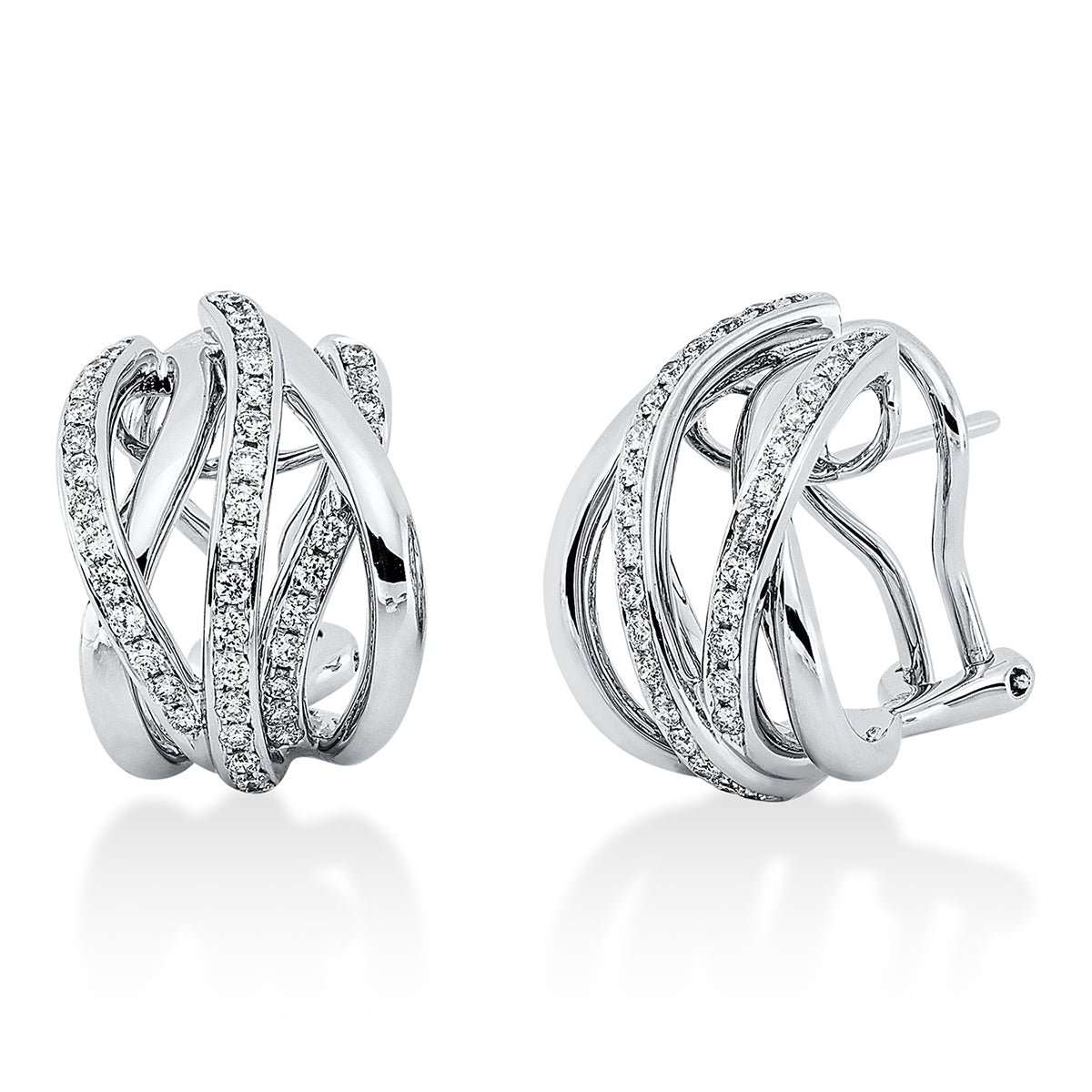 diamond full cut  exclusive earrings in white gold