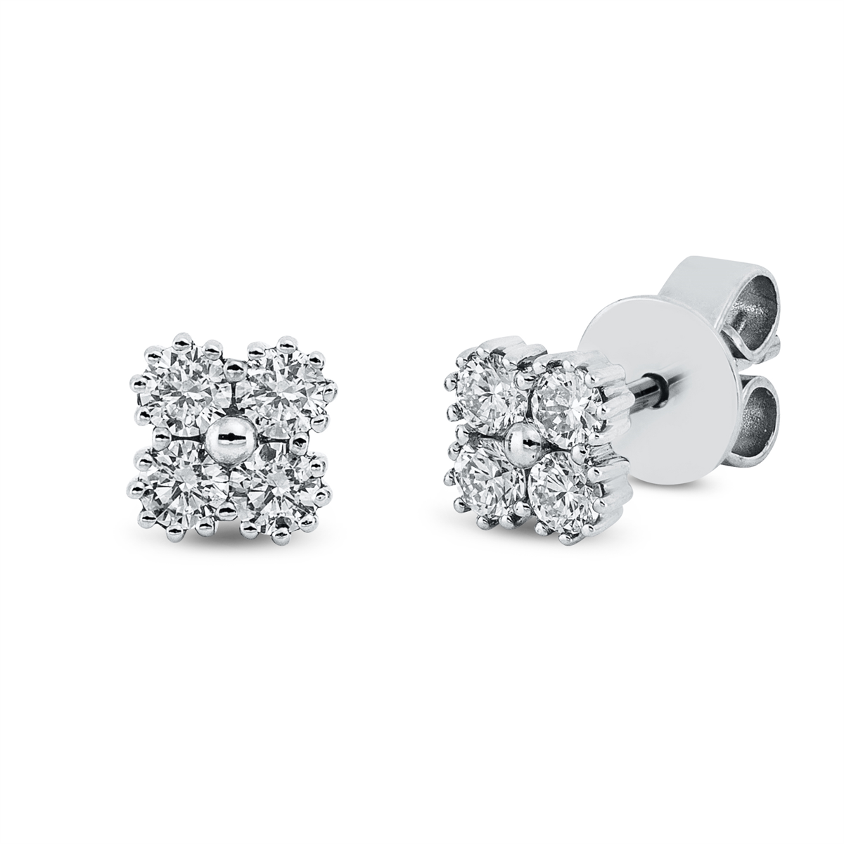 diamond full cut  modern woman studs in white gold