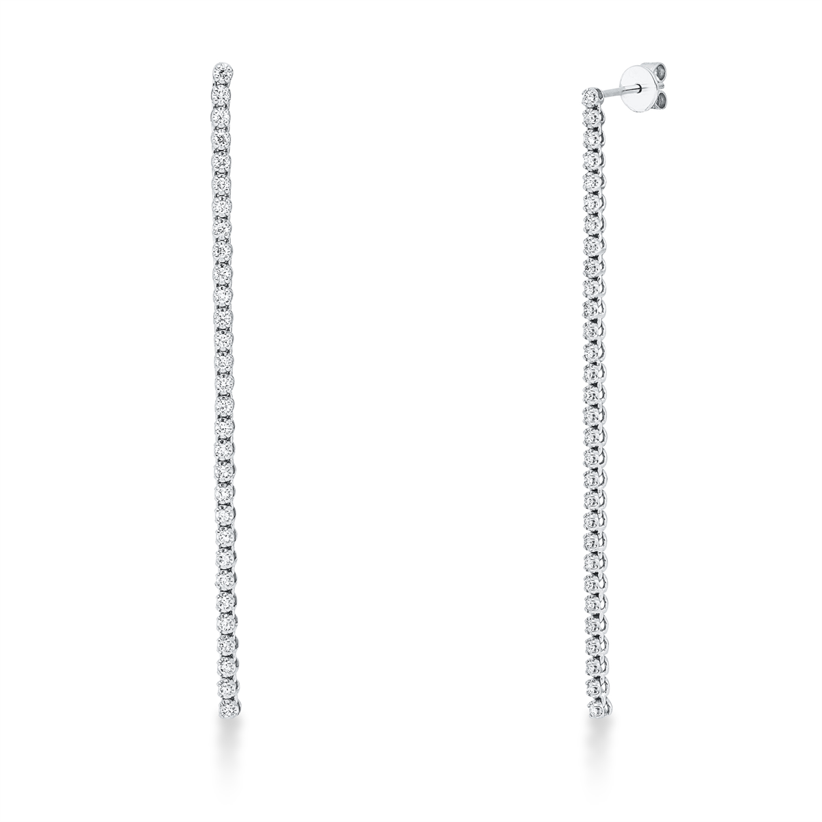 diamond full cut  modern woman earrings in white gold