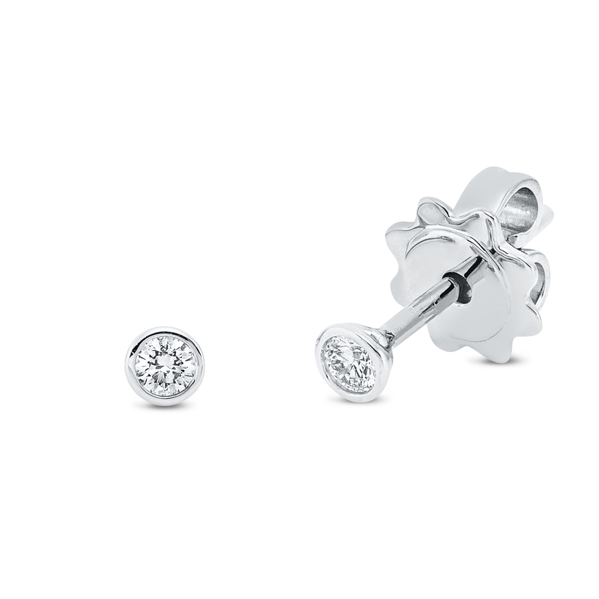 diamond full cut  solitaire studs in white gold