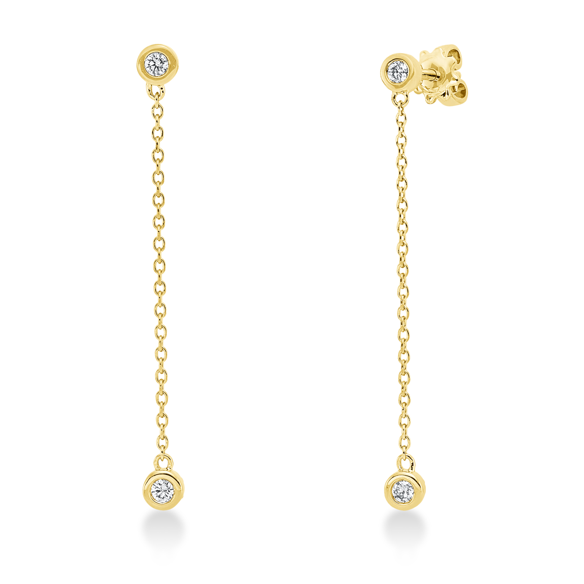 diamond full cut  modern woman earrings in yellow gold