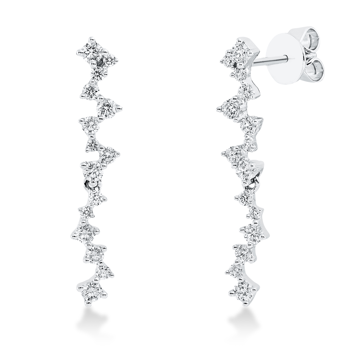 diamond full cut  modern woman earrings in white gold