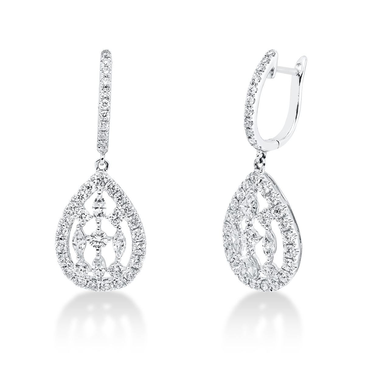 diamond full cut  exclusive earrings in white gold