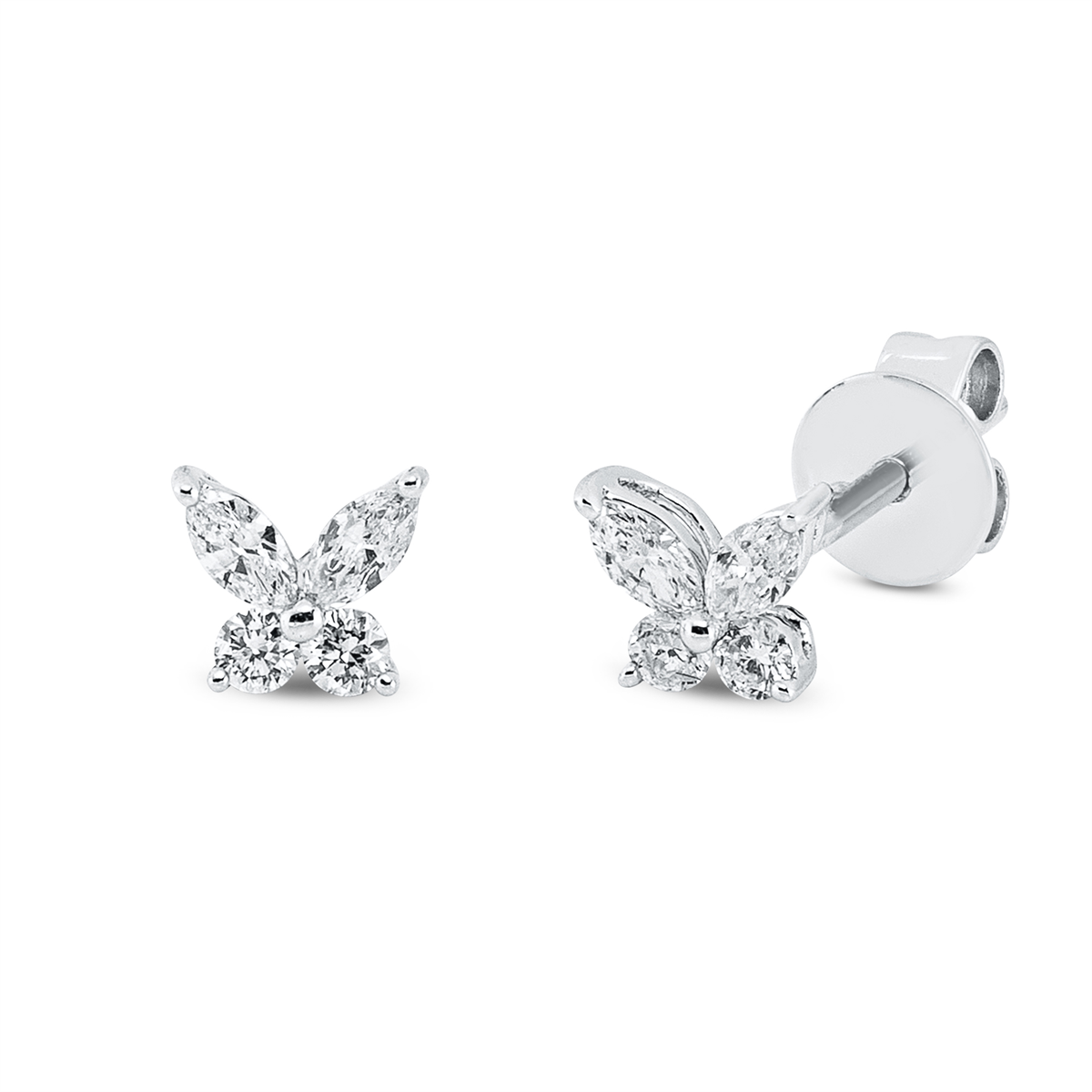 diamond full cut  animal studs in white gold
