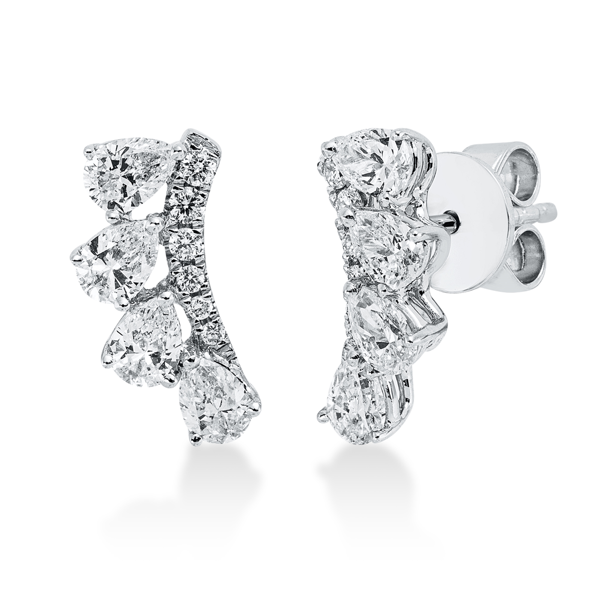 diamond full cut  modern woman studs in white gold
