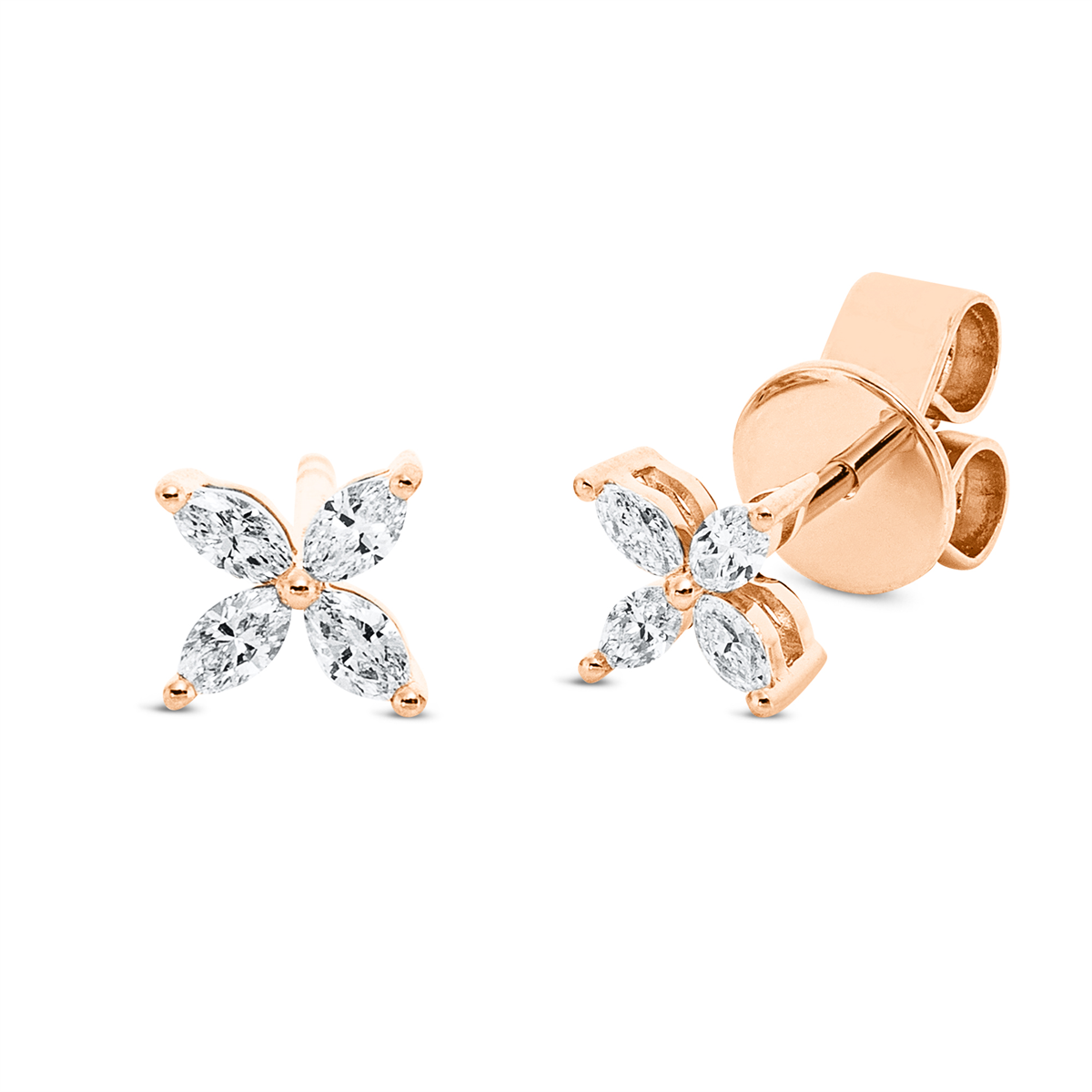 marquise  modern woman studs in red gold