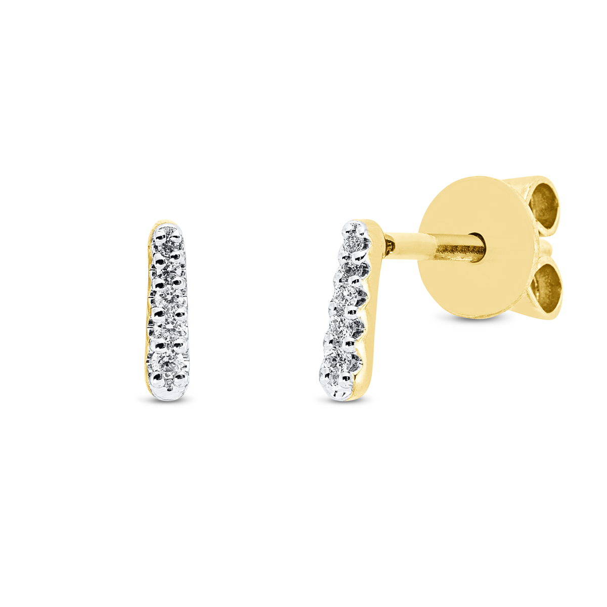diamond full cut  modern woman studs in yellow gold