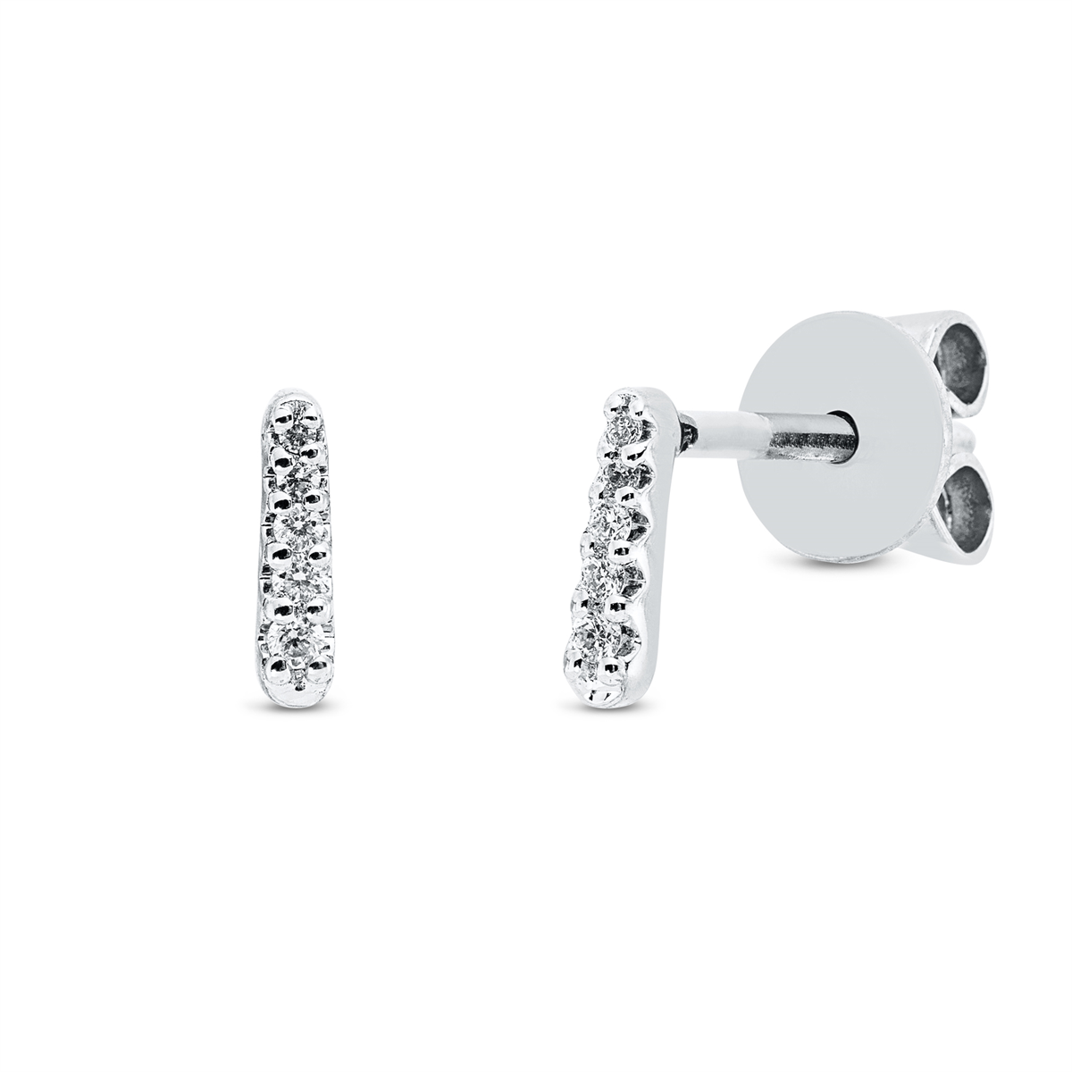 diamond full cut  modern woman studs in white gold