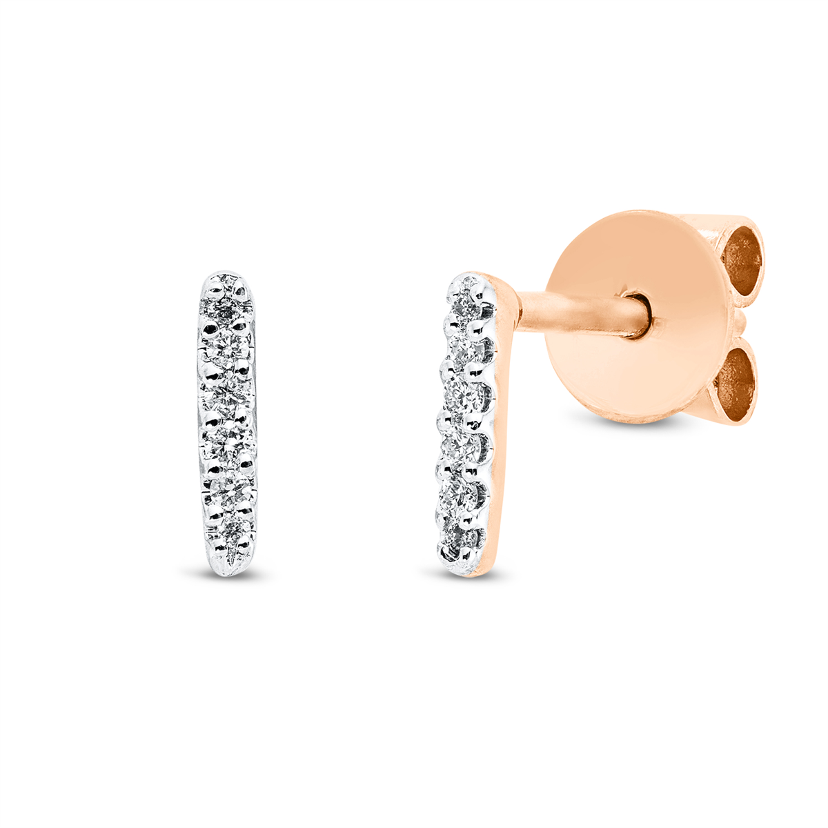 diamond full cut  modern woman studs in red gold