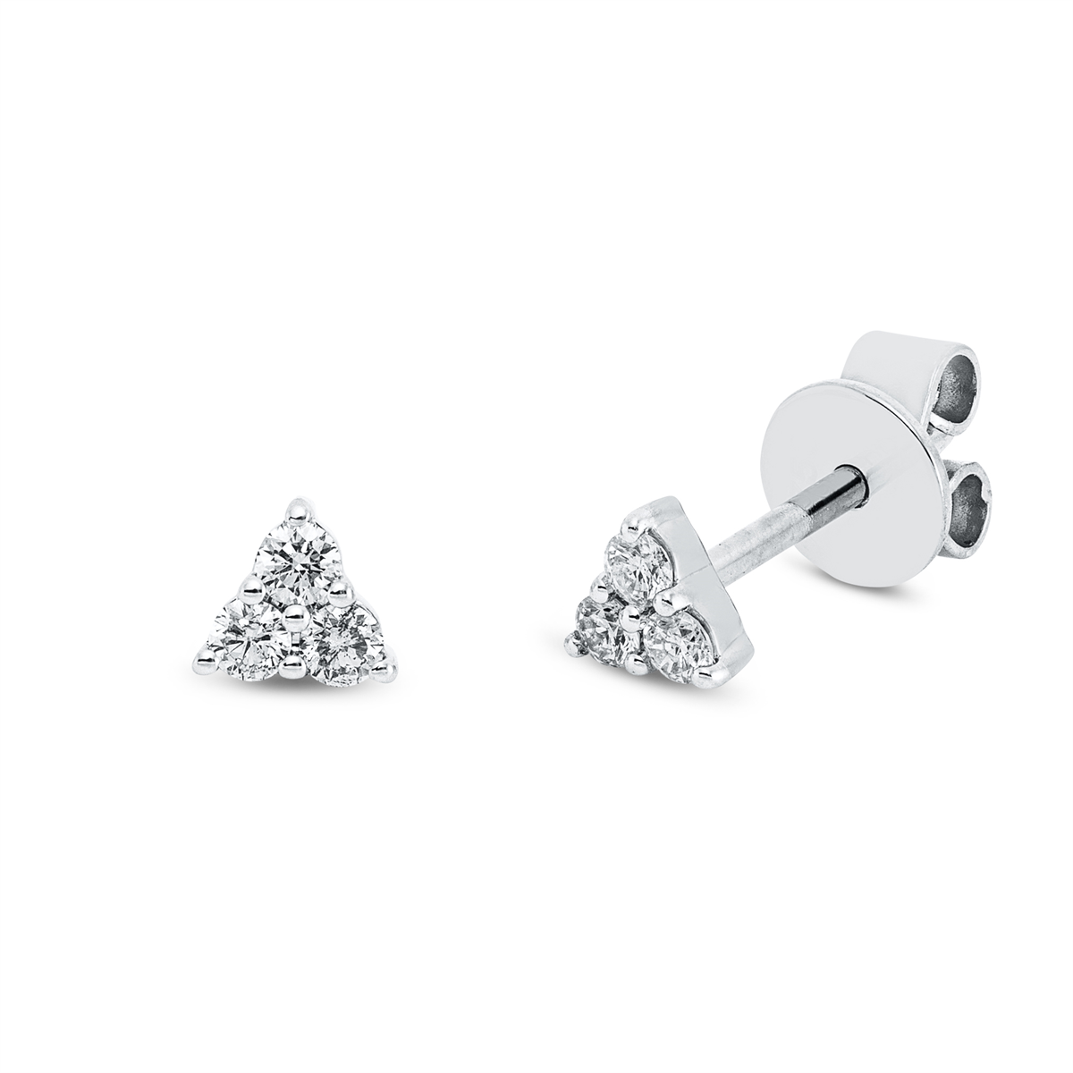 diamond full cut  modern woman studs in white gold