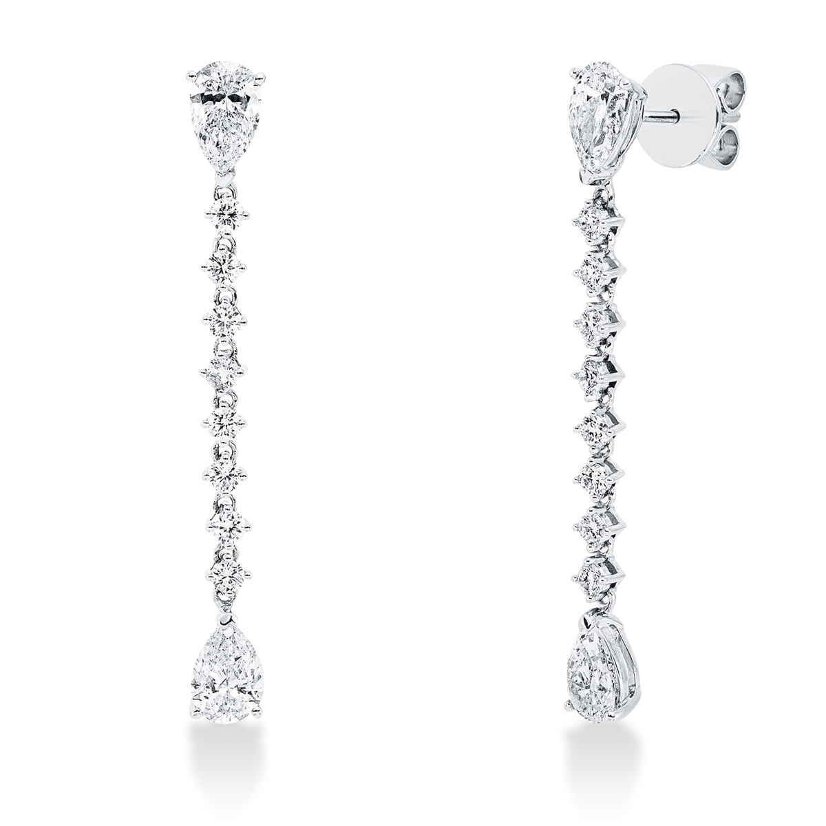 diamond full cut  exclusive earrings in white gold