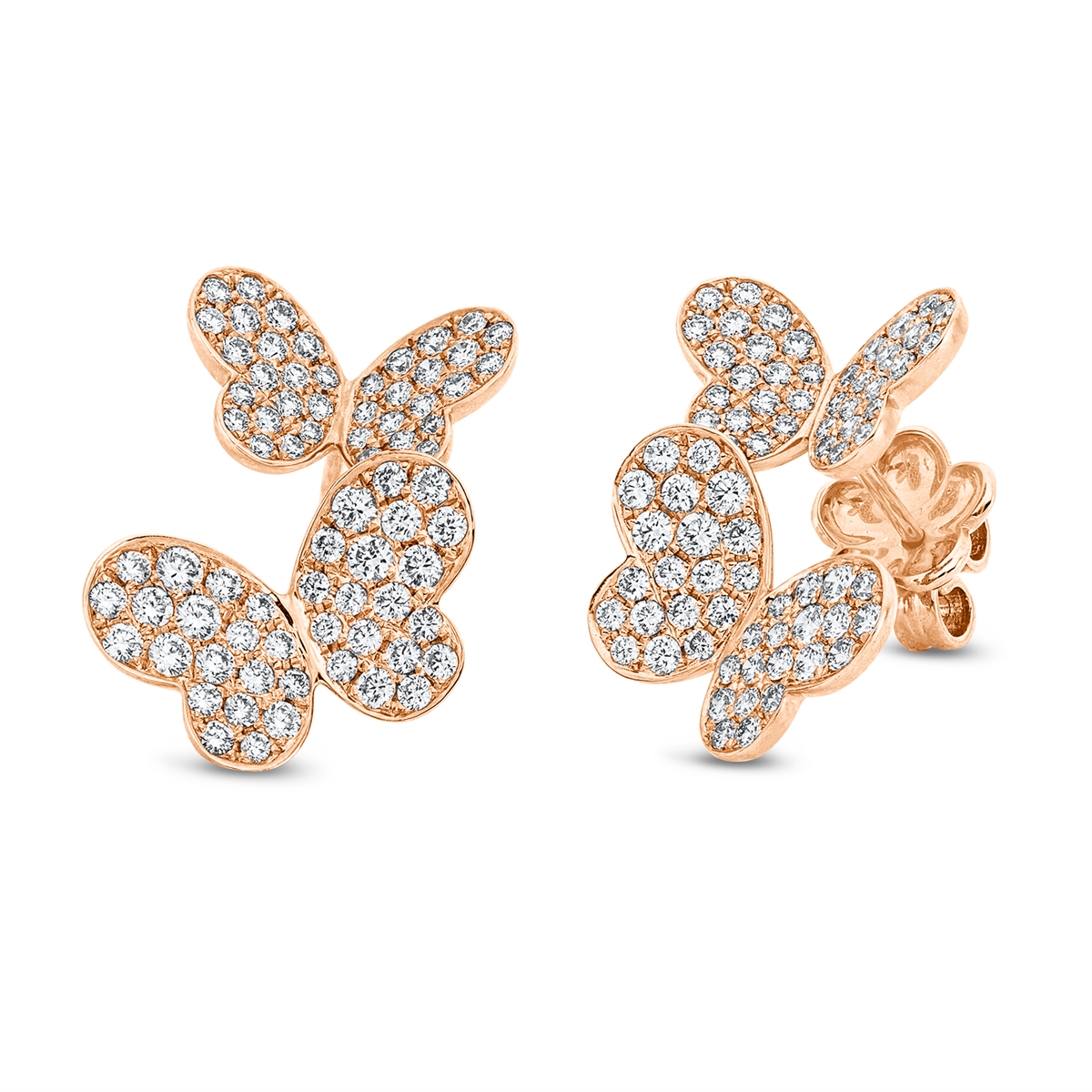 diamond full cut  animal studs in red gold