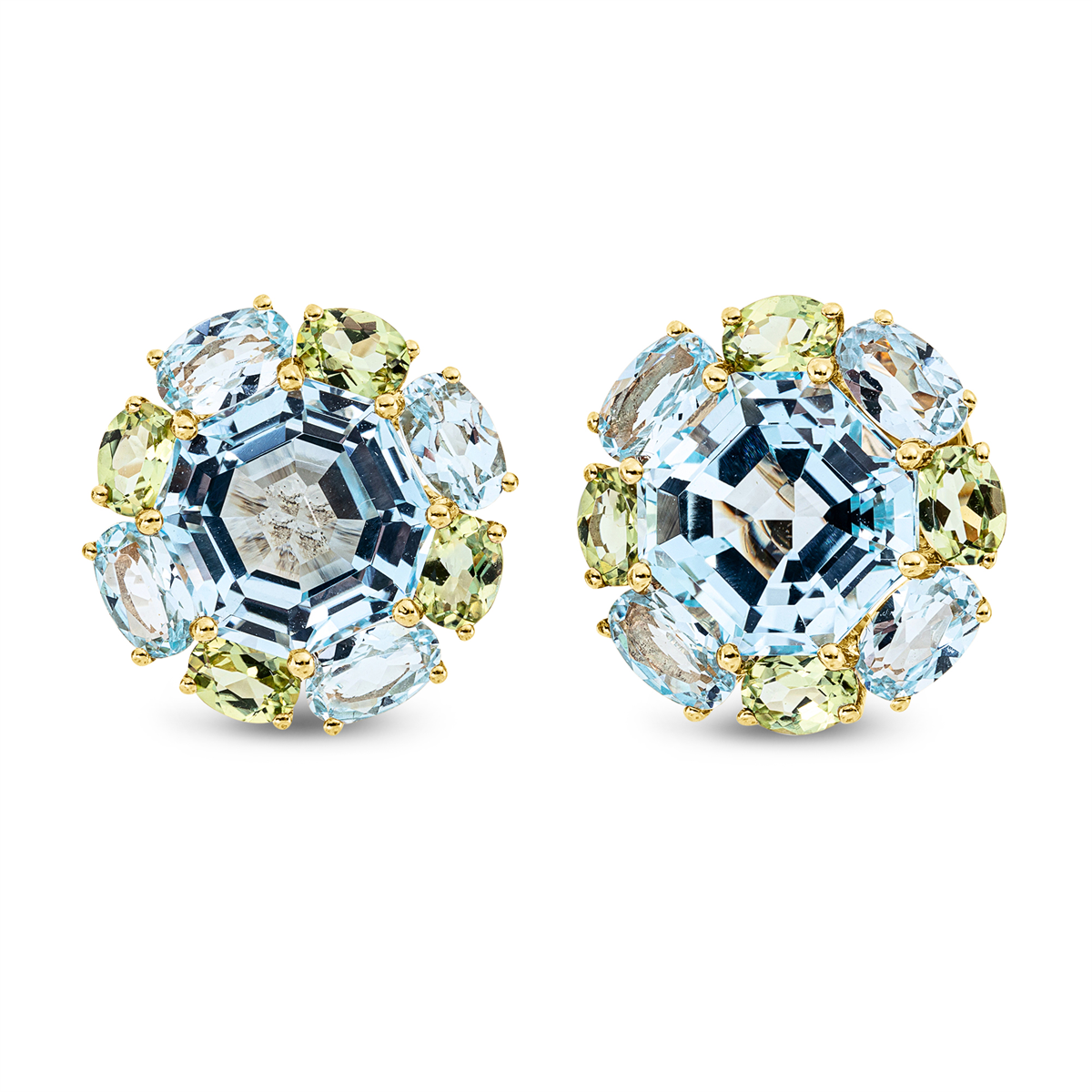 colored stone fashion studs - 2S346