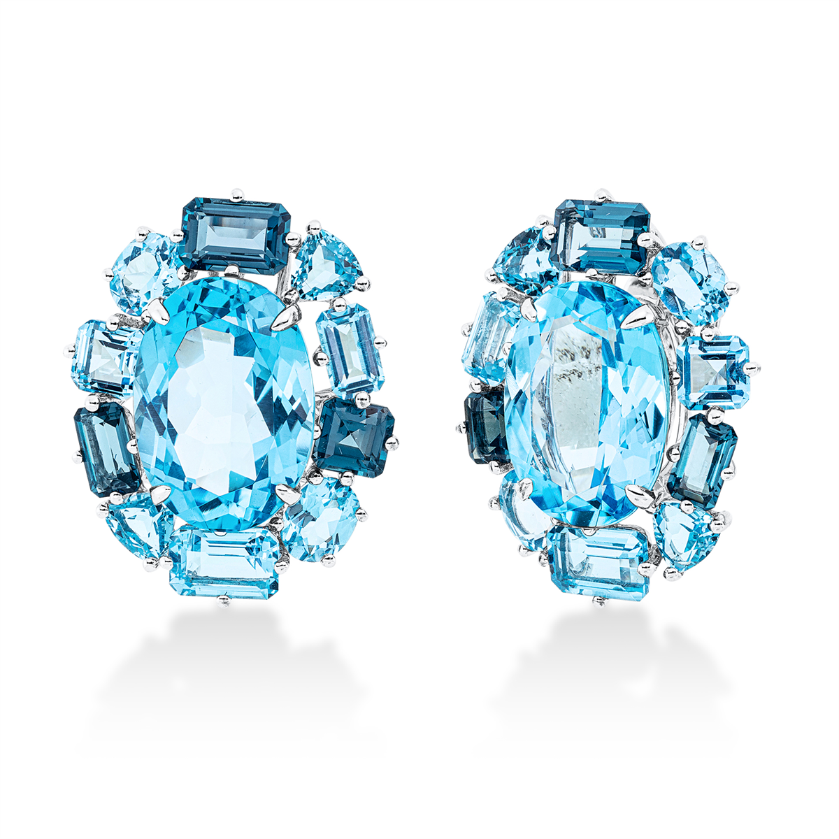 colored stone fashion studs - 2S348