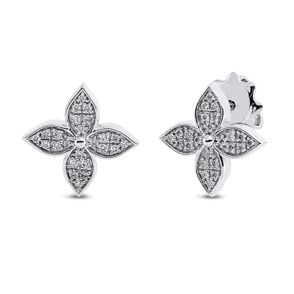 diamond full cut  modern woman studs in white gold