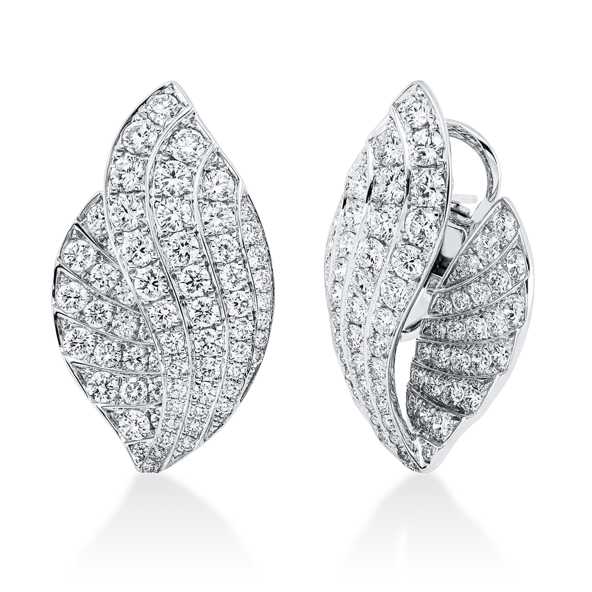 diamond full cut  exclusive earrings in white gold