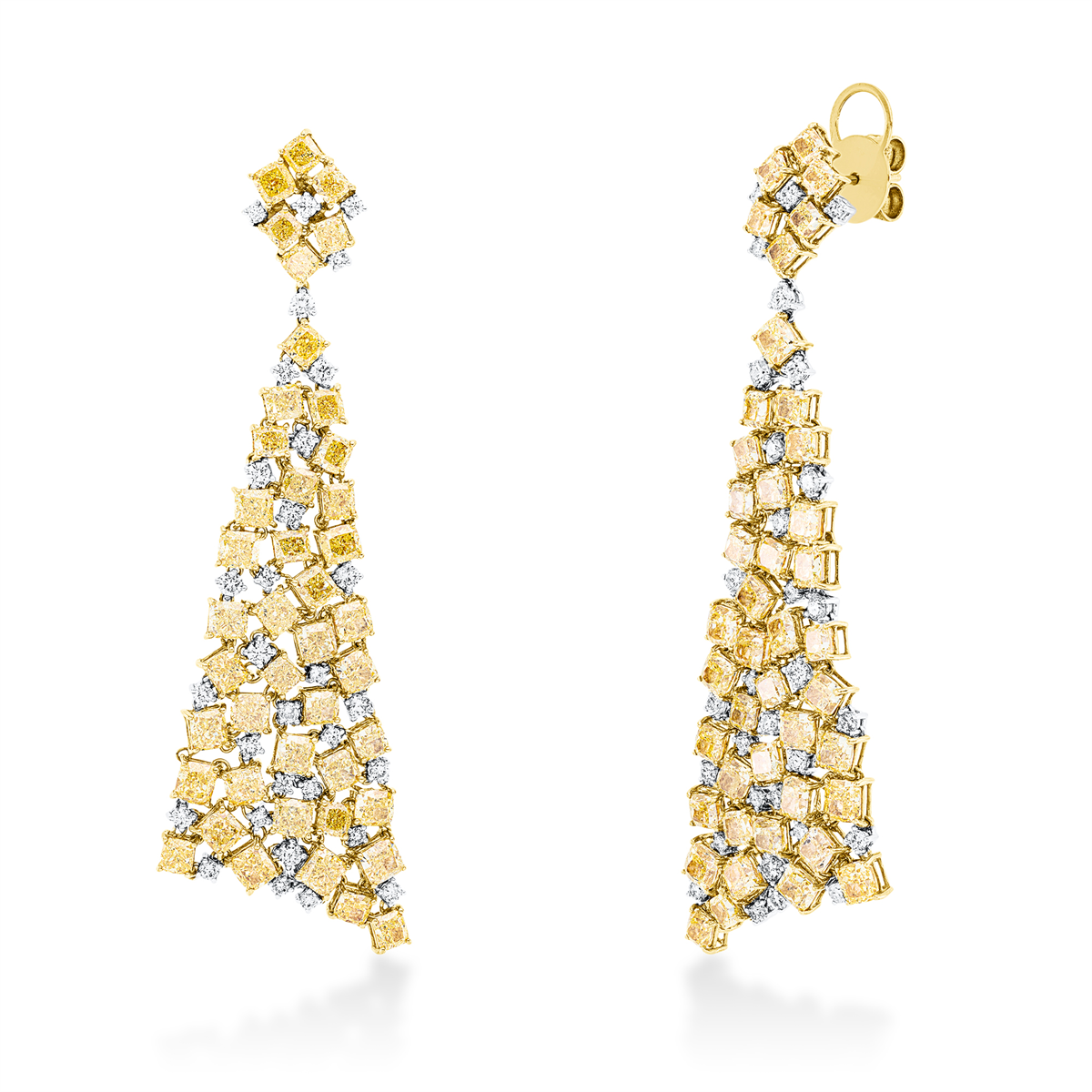 fancy colored diamond earrings - 2S762