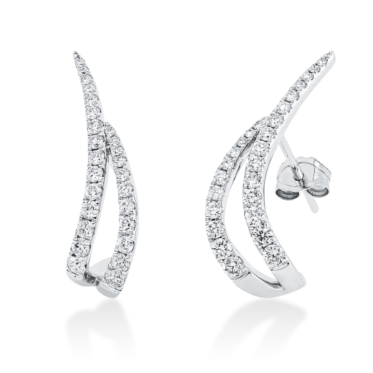 diamond full cut  modern woman studs in white gold
