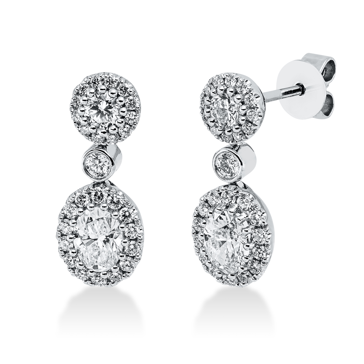 solitaire oorbellen met accentstenen - 2T086