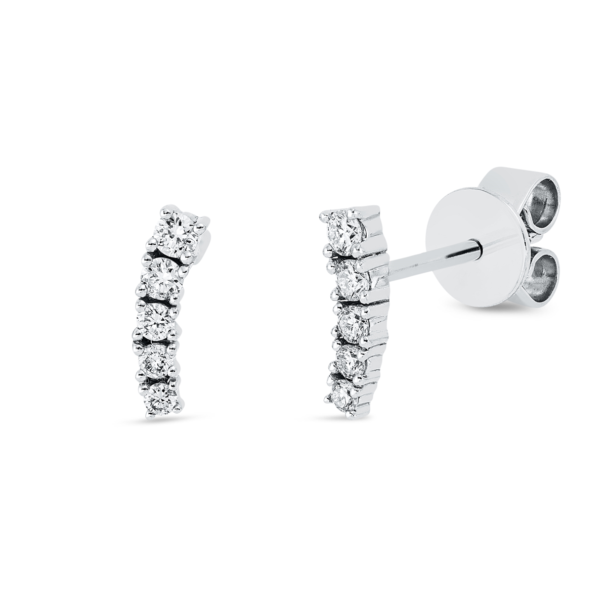 diamond full cut  modern woman studs in white gold
