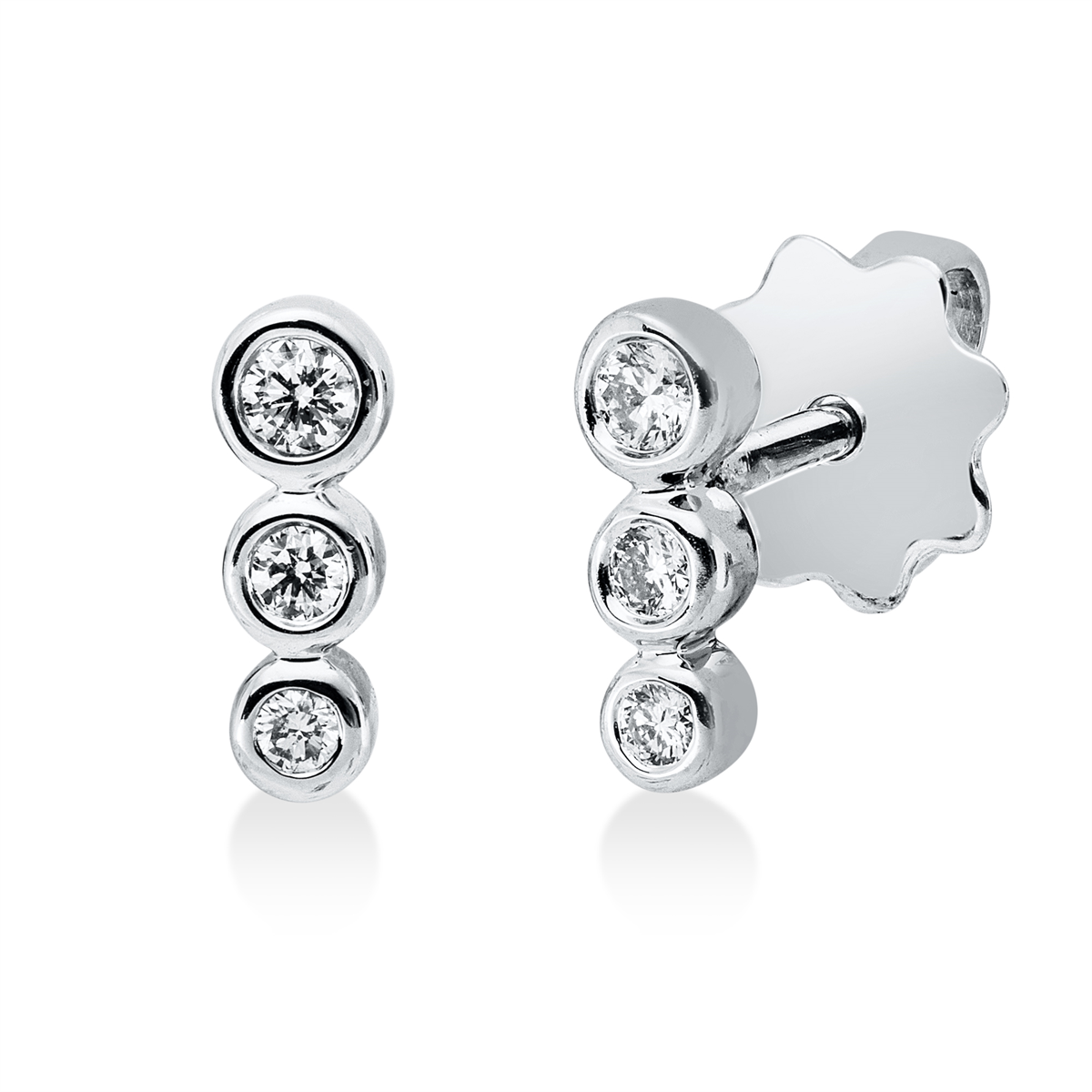 diamond full cut  modern woman studs in white gold