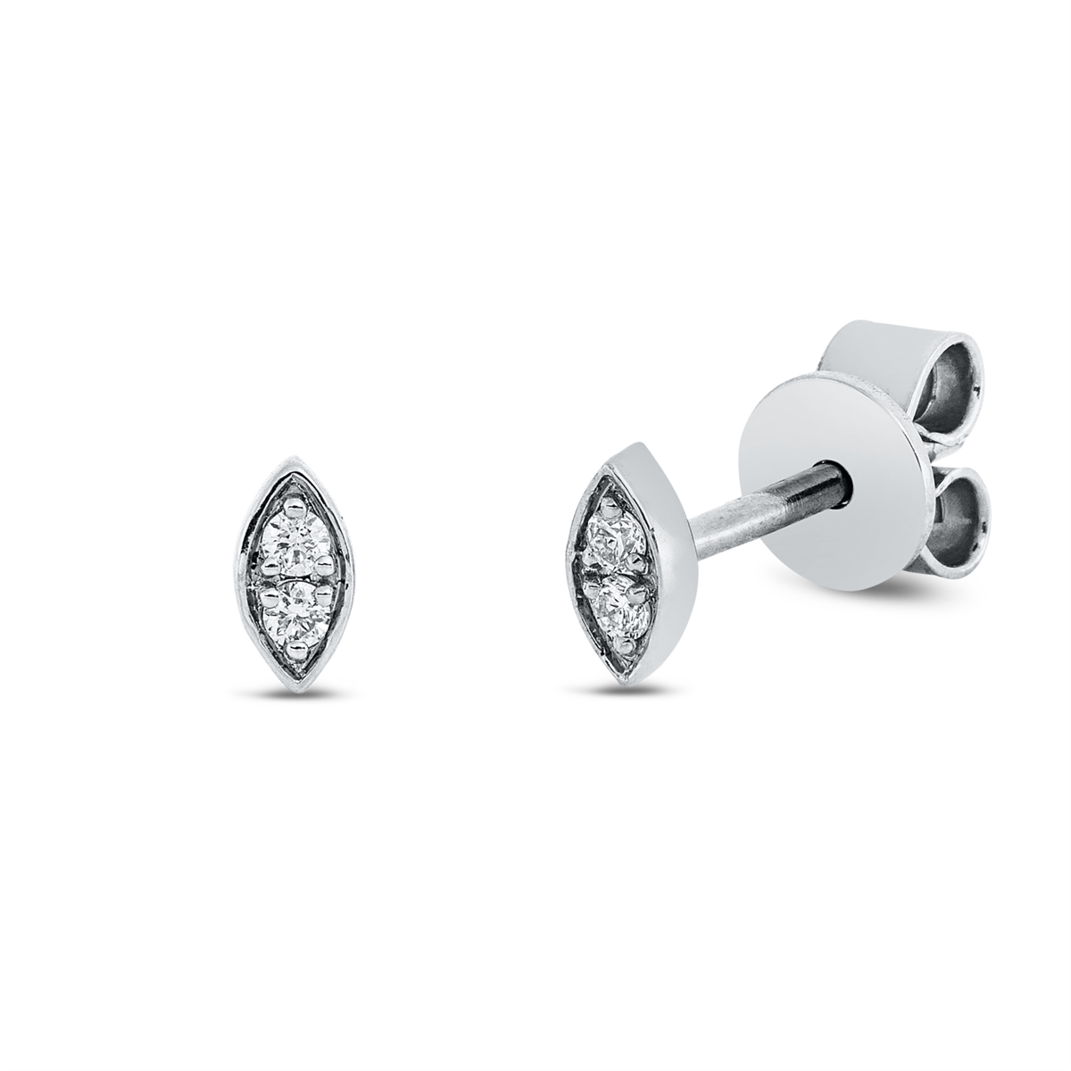diamond full cut  modern woman studs in white gold