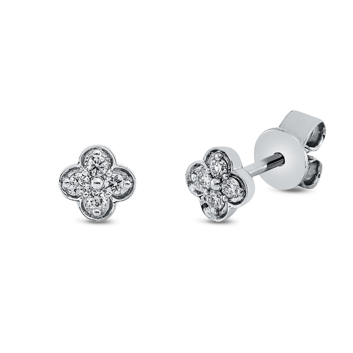 diamond full cut  modern woman studs in white gold