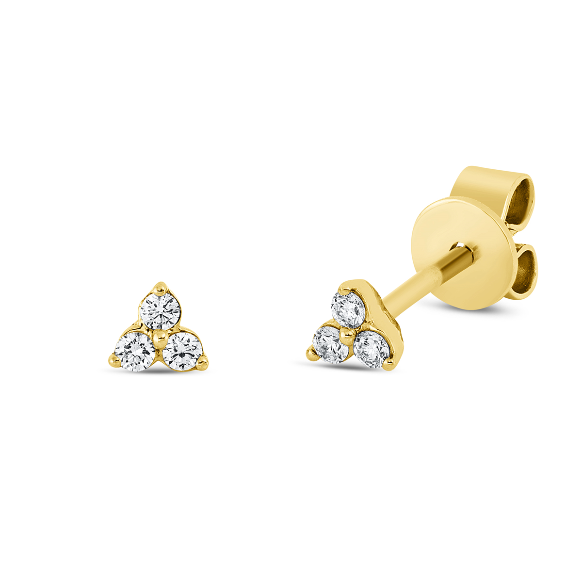 diamond full cut  modern woman studs in yellow gold