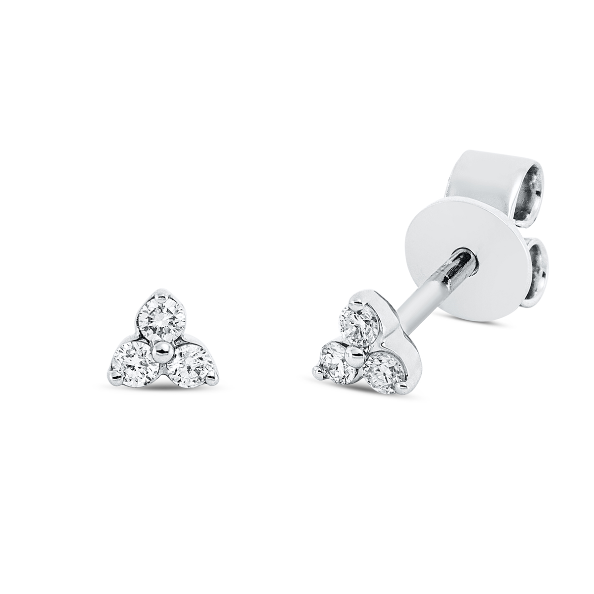 diamond full cut  modern woman studs in white gold