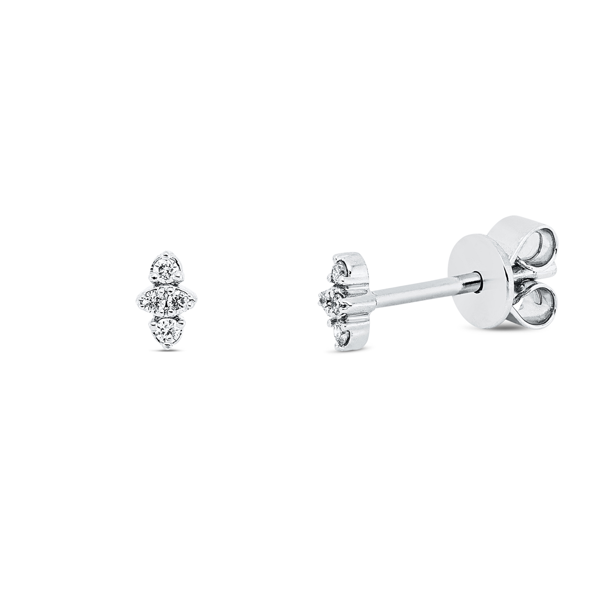 diamond full cut  modern woman studs in white gold