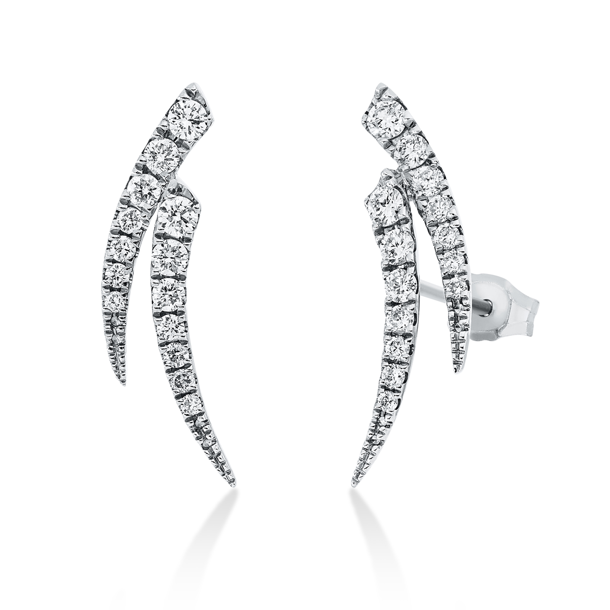 diamond full cut  modern woman studs in white gold