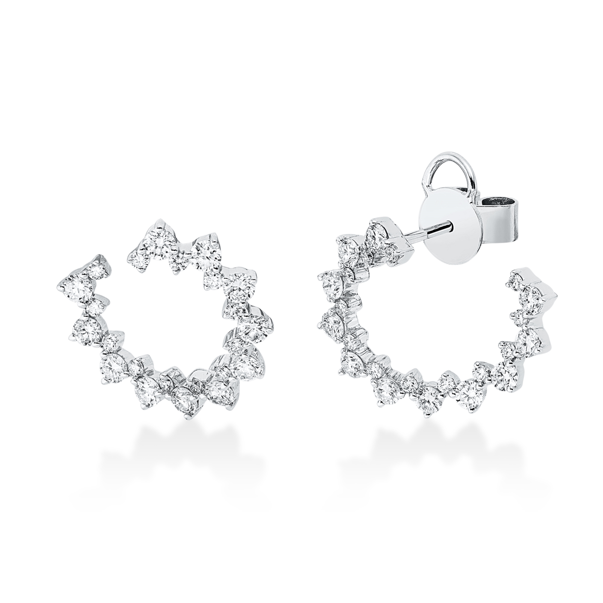 diamond full cut  modern woman studs in white gold