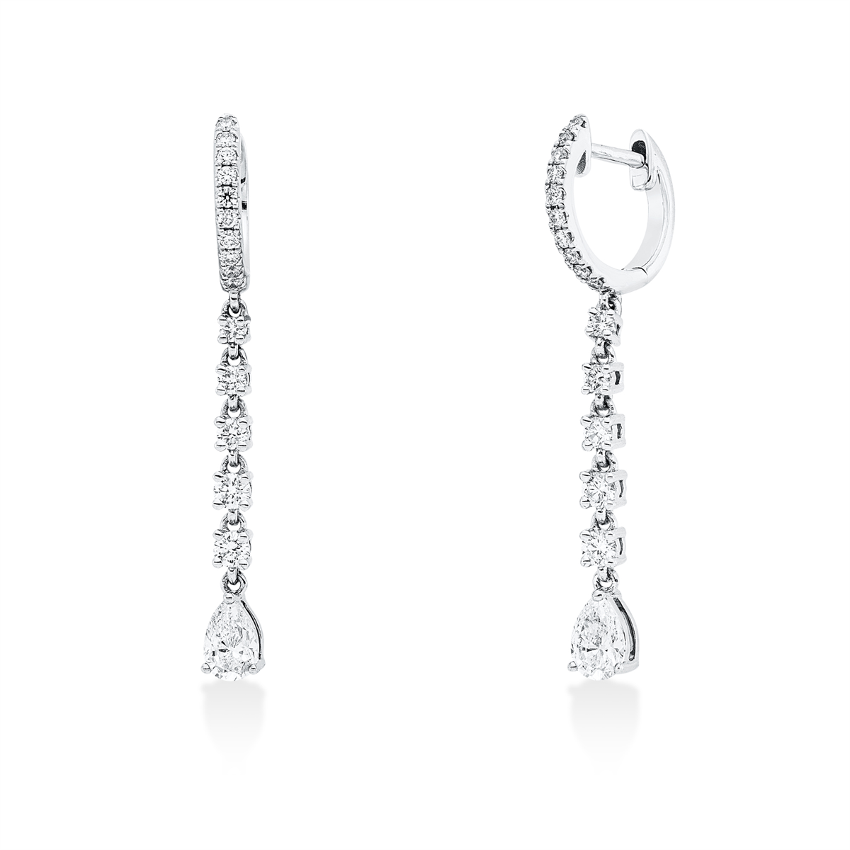 diamond full cut  modern woman earrings in white gold