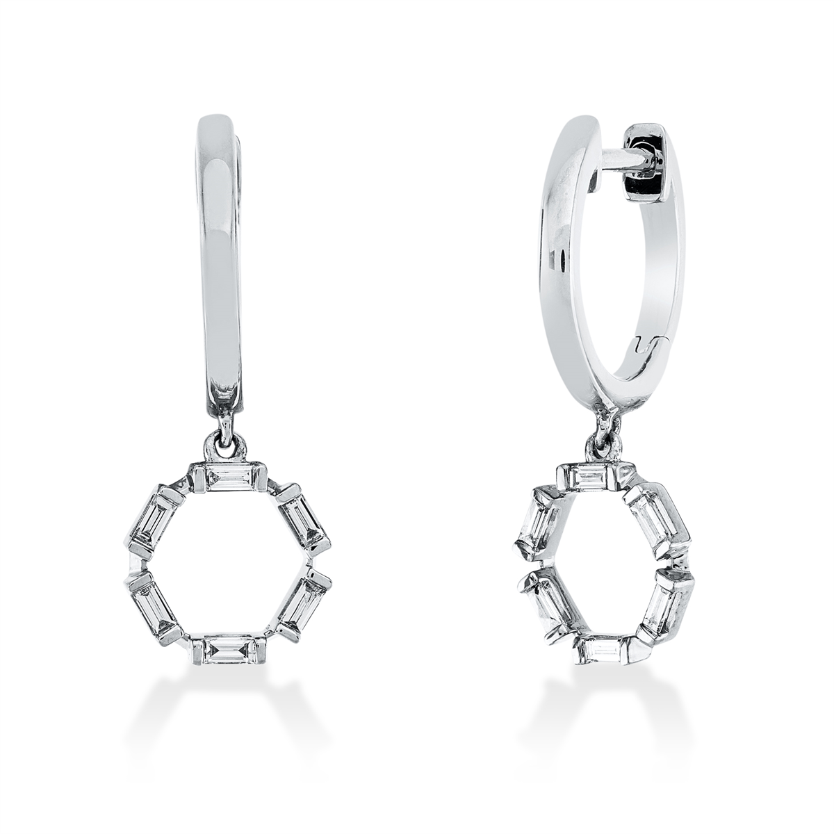 baguette  baguette earrings in white gold