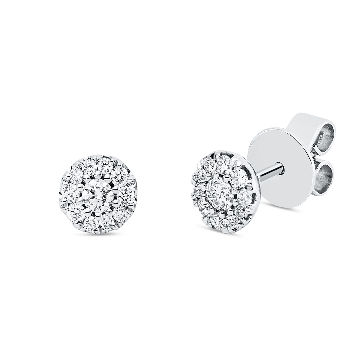 diamond full cut  illusion classic studs in white gold