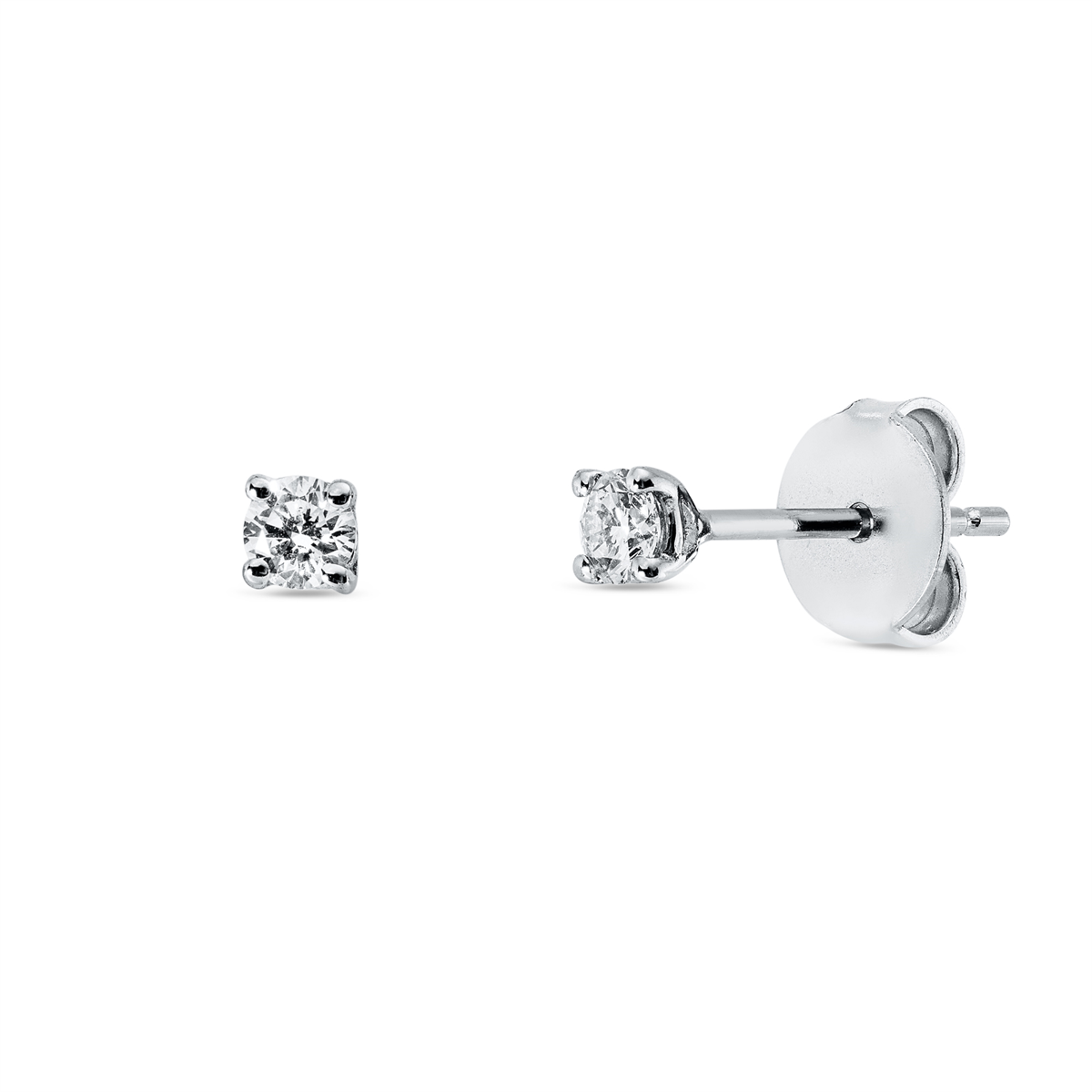 diamond full cut  solitaire studs in white gold