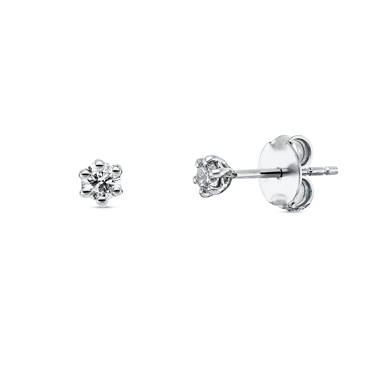 diamond full cut  solitaire studs in white gold