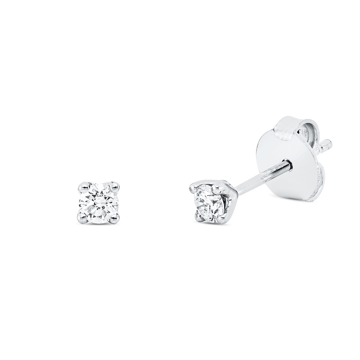 diamond full cut  solitaire studs in white gold