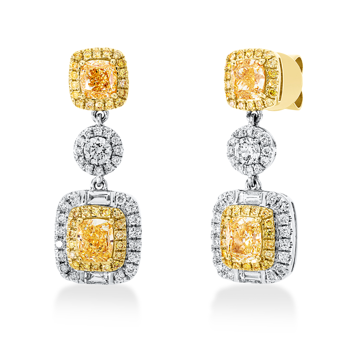 fancy colored diamond earrings - 2U351